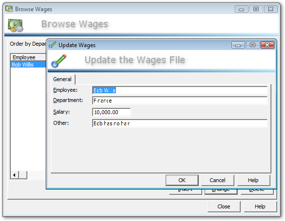 Draw header example