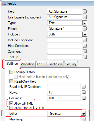 redactor local setting