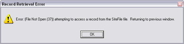 Site File Not Threaded