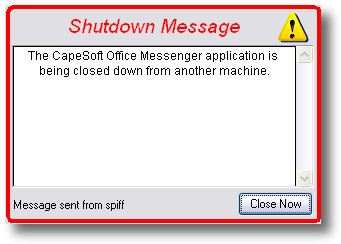 shutdown message screenshot